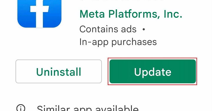 update Facebook app